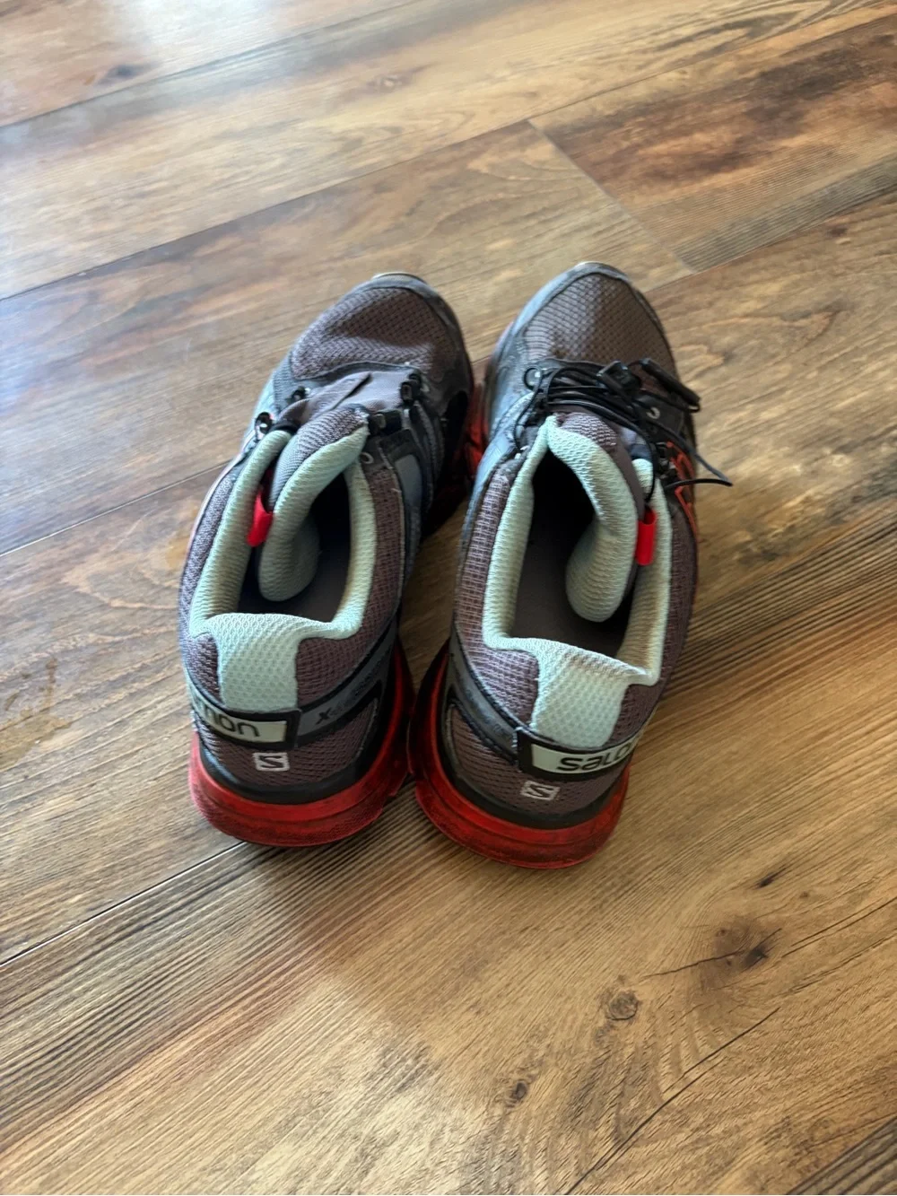 Salomon Women's Gray and Red Trail Running Sneakers